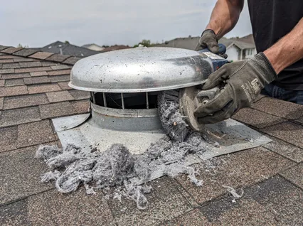 Cleaning Dryer Vent On Roof in Valley Falls