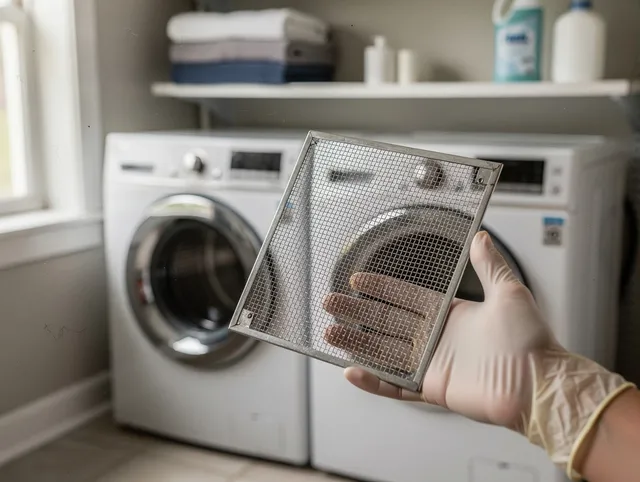 Valley Falls Dryer Vent Cleaning specialist performing detailed lint trap cleaning service in Valley Falls