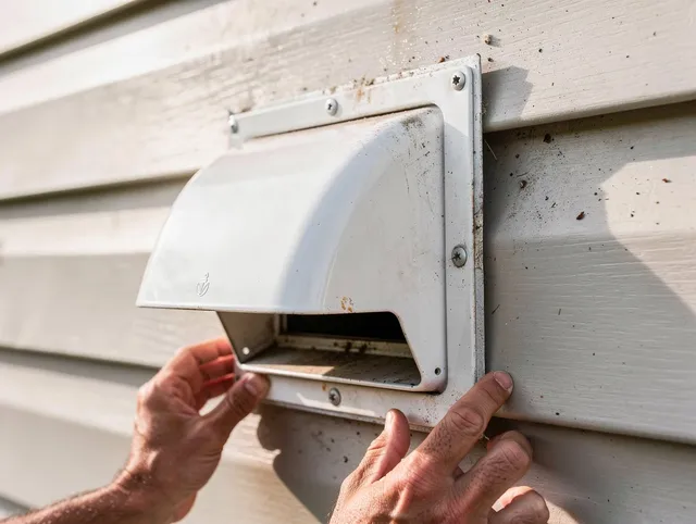 Valley Falls Dryer Vent Cleaning technician delivering thorough residential dryer vent cleaning service in Valley Falls